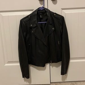 Faux black leather Moto jacket size small